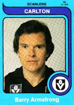 1980 Scanlens VFL #98 Barry Armstrong Front